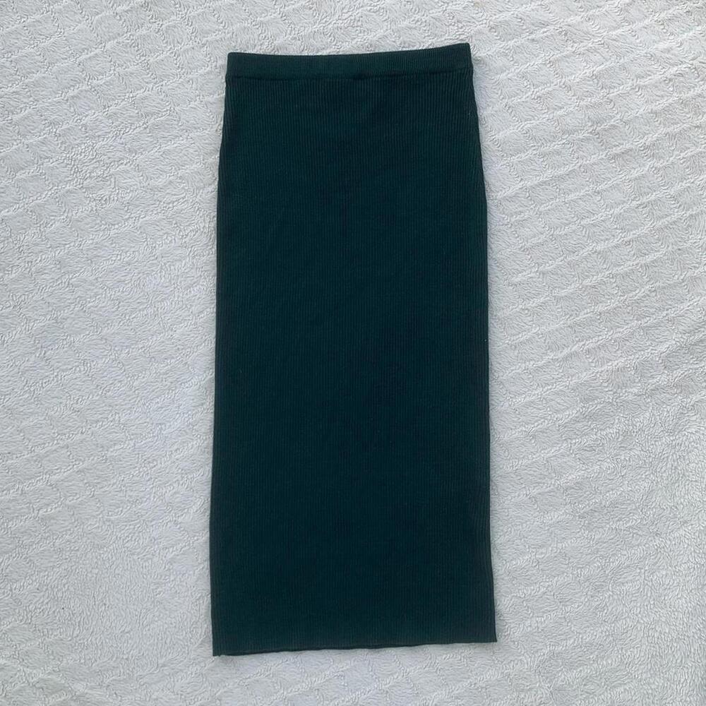 90s Emerald Green Midi Skirt
